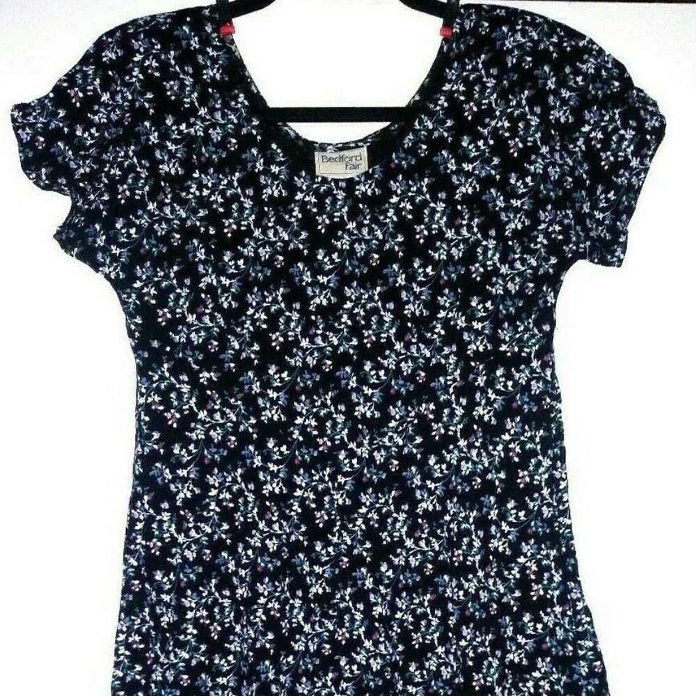 Vintage Bedford Fair Dress Floral Sheath stretch